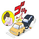 車で後ろから追突された時の伸張反射のイメージ